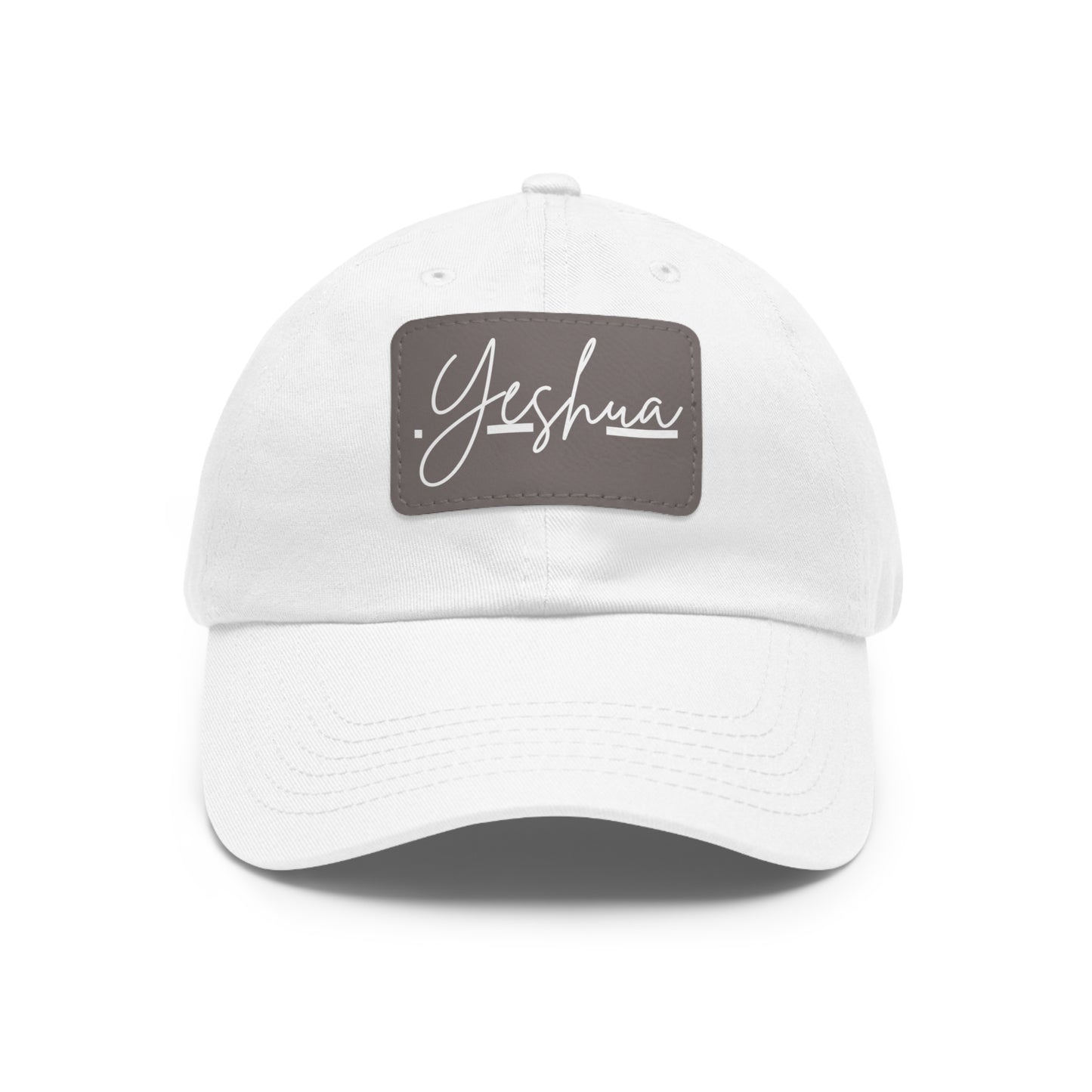 Yeshua Faith-Based Dad Hat with Leather Patch | Unstructured | Bio-Washed Twill