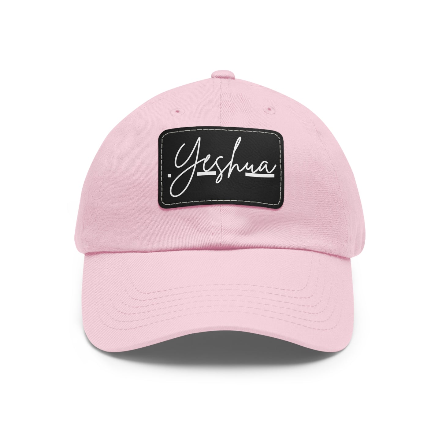 Yeshua Faith-Based Dad Hat with Leather Patch | Unstructured | Bio-Washed Twill