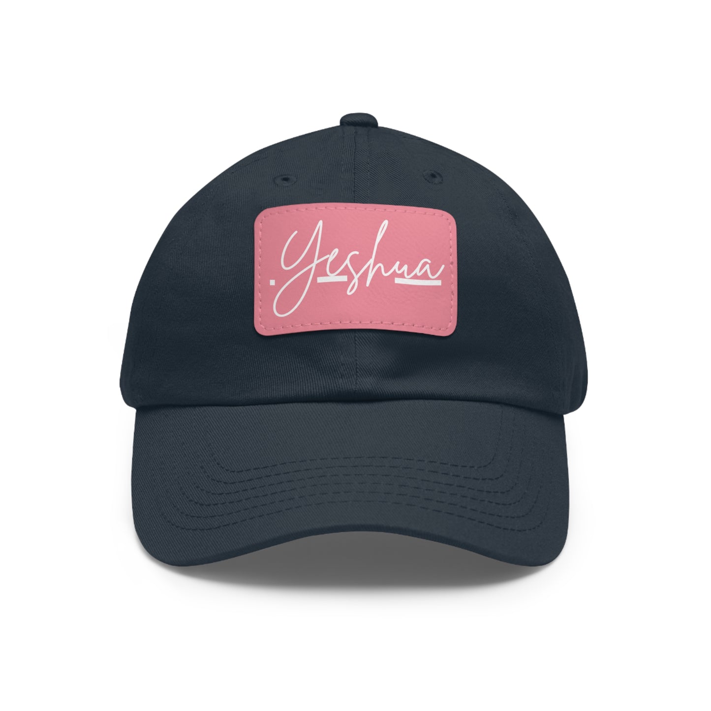 Yeshua Faith-Based Dad Hat with Leather Patch | Unstructured | Bio-Washed Twill