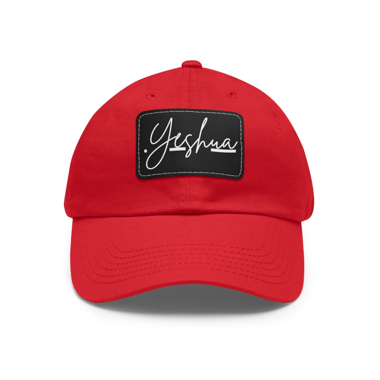 Yeshua Faith-Based Dad Hat with Leather Patch | Unstructured | Bio-Washed Twill