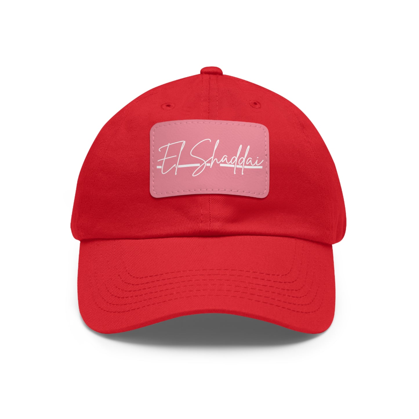 El Shaddai Faith-Based Dad Hat with Leather Patch | Unstructured | Bio-Washed Twill