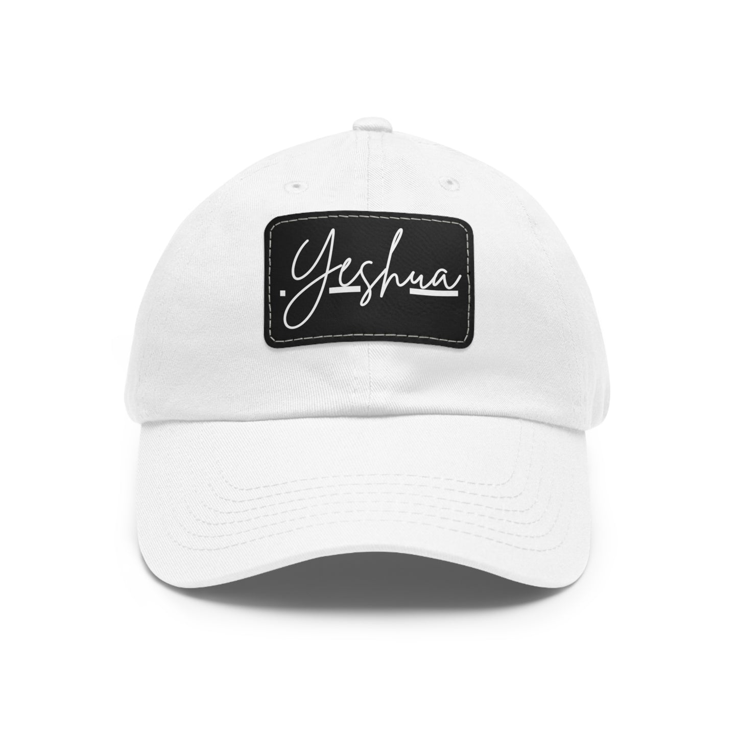 Yeshua Faith-Based Dad Hat with Leather Patch | Unstructured | Bio-Washed Twill