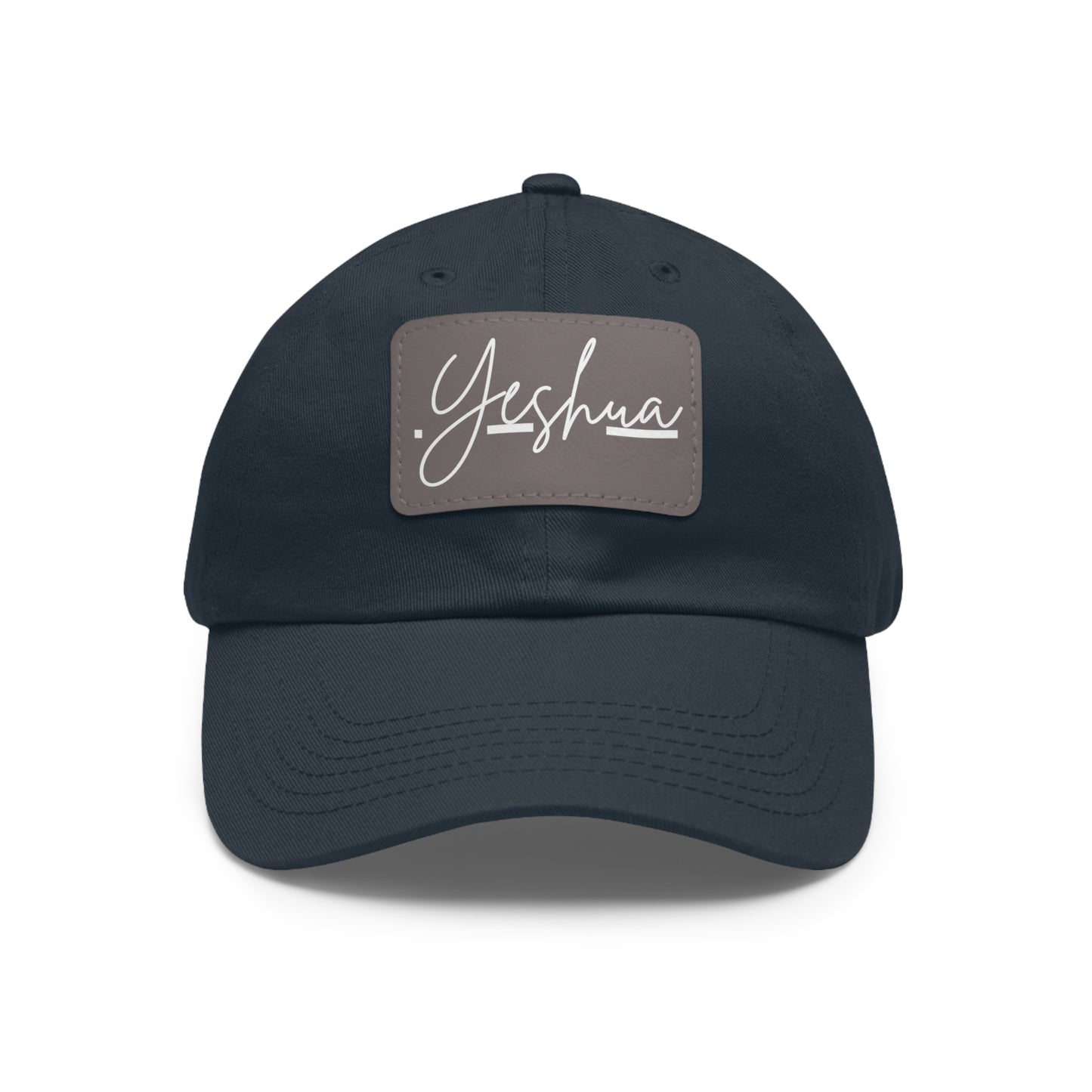 Yeshua Faith-Based Dad Hat with Leather Patch | Unstructured | Bio-Washed Twill