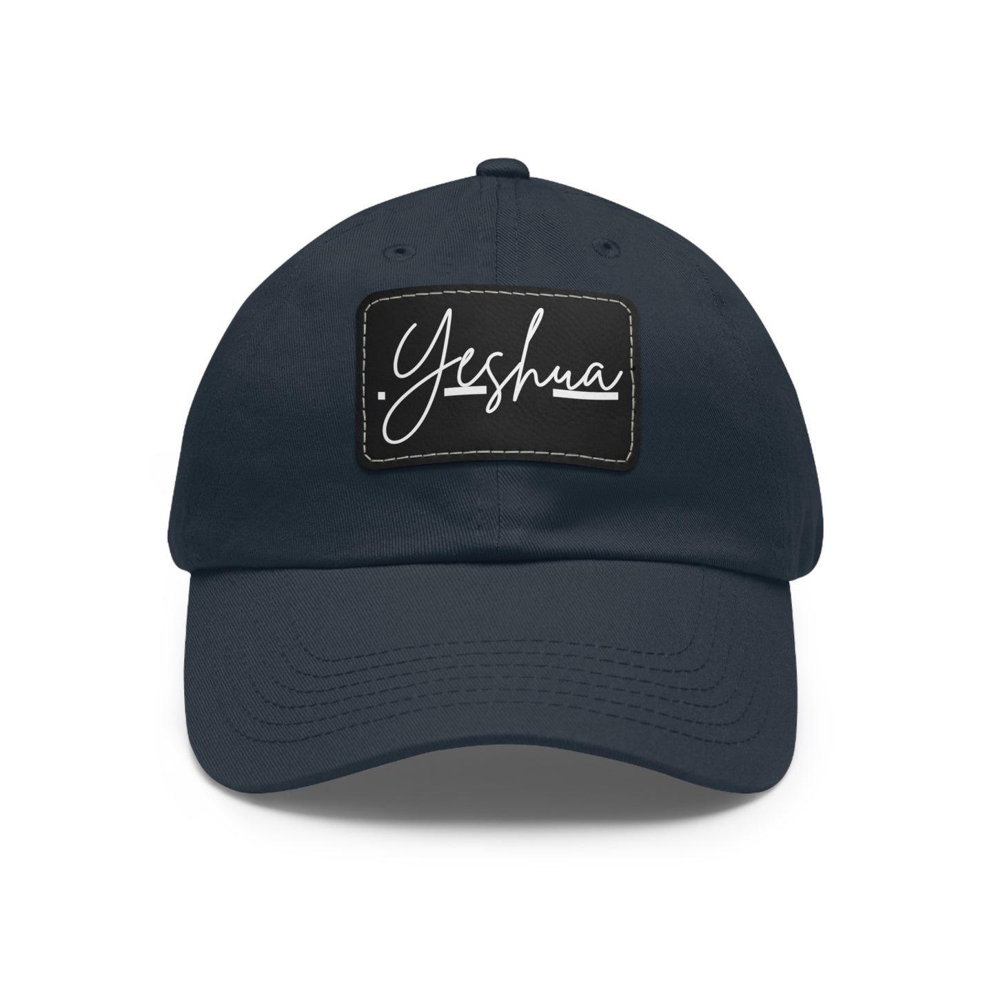 Yeshua Faith-Based Dad Hat with Leather Patch | Unstructured | Bio-Washed Twill