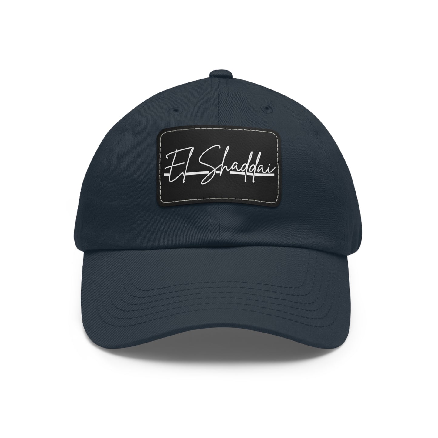 El Shaddai Faith-Based Dad Hat with Leather Patch | Unstructured | Bio-Washed Twill