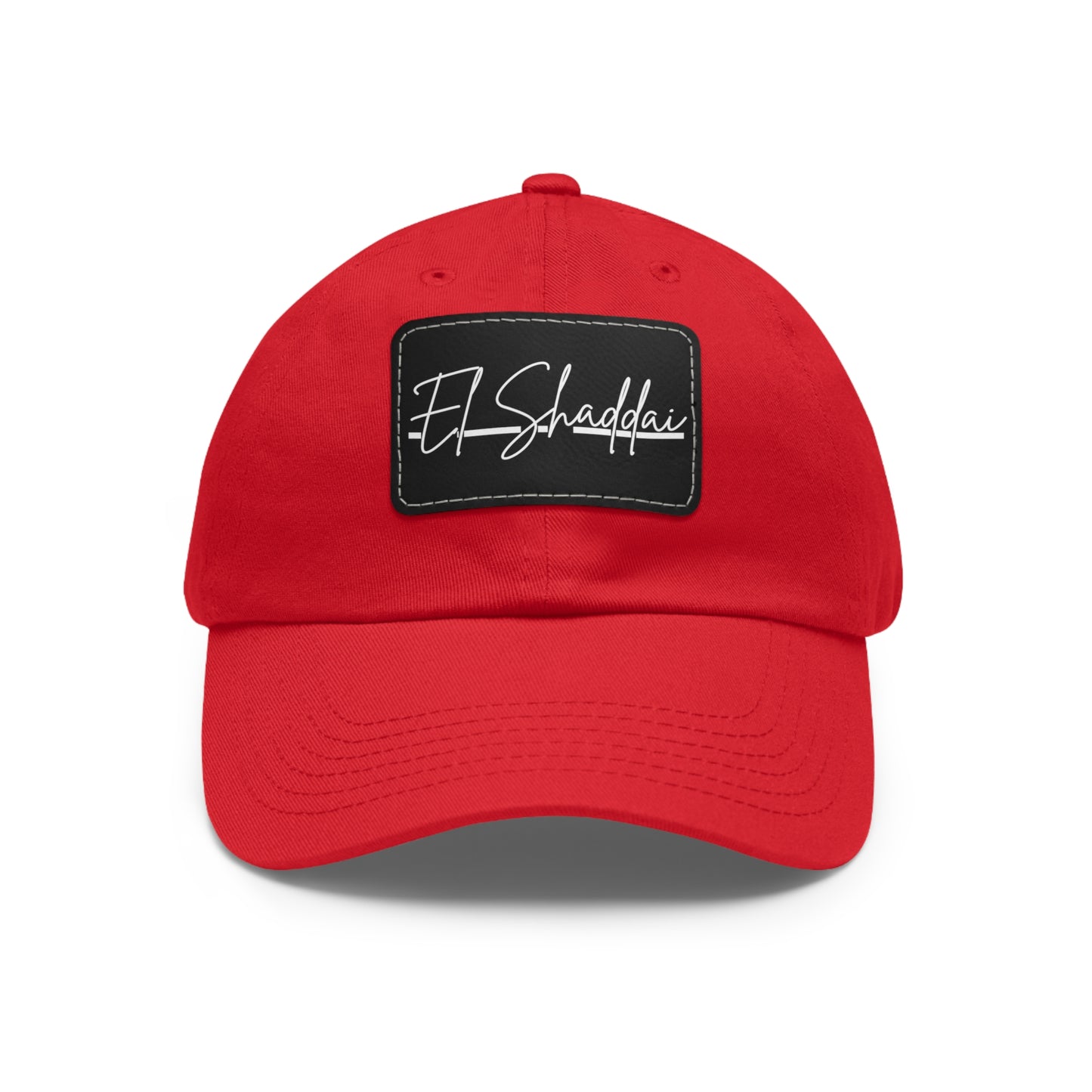 El Shaddai Faith-Based Dad Hat with Leather Patch | Unstructured | Bio-Washed Twill