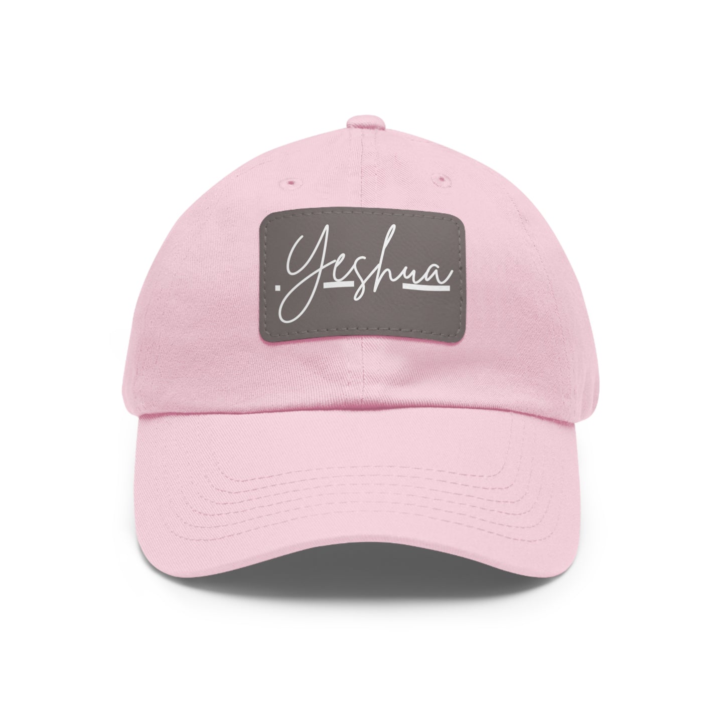 Yeshua Faith-Based Dad Hat with Leather Patch | Unstructured | Bio-Washed Twill