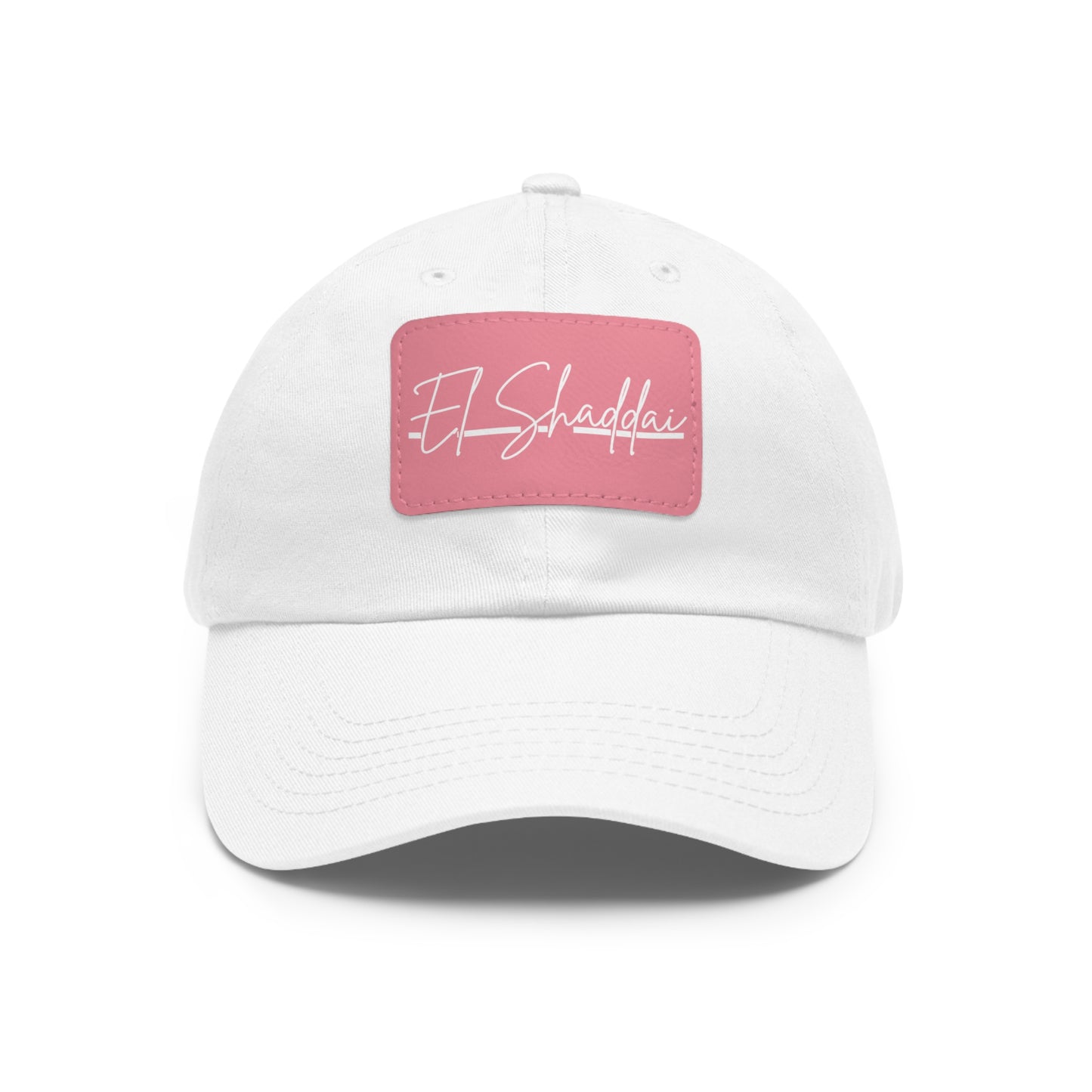 El Shaddai Faith-Based Dad Hat with Leather Patch | Unstructured | Bio-Washed Twill