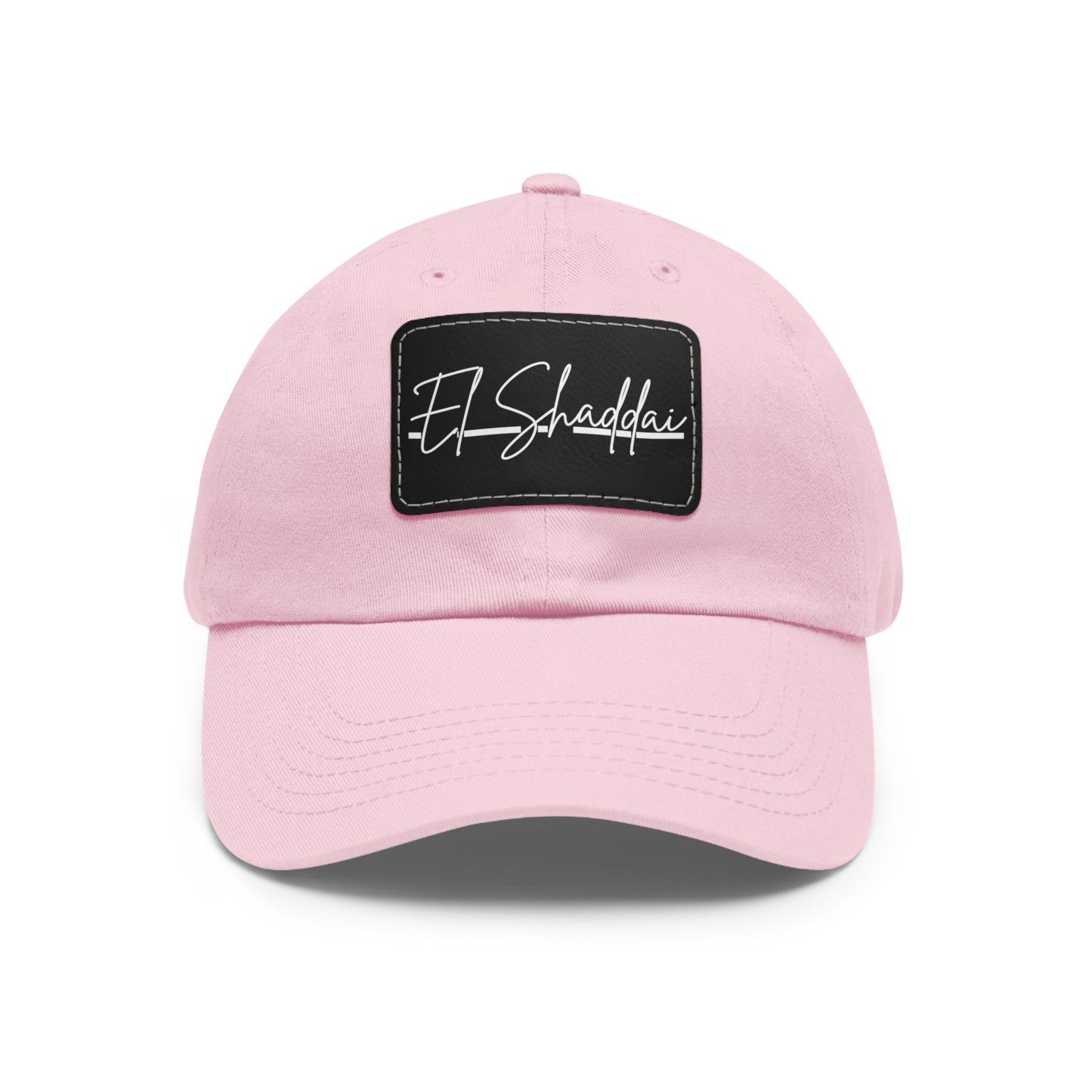 El Shaddai Faith-Based Dad Hat with Leather Patch | Unstructured | Bio-Washed Twill