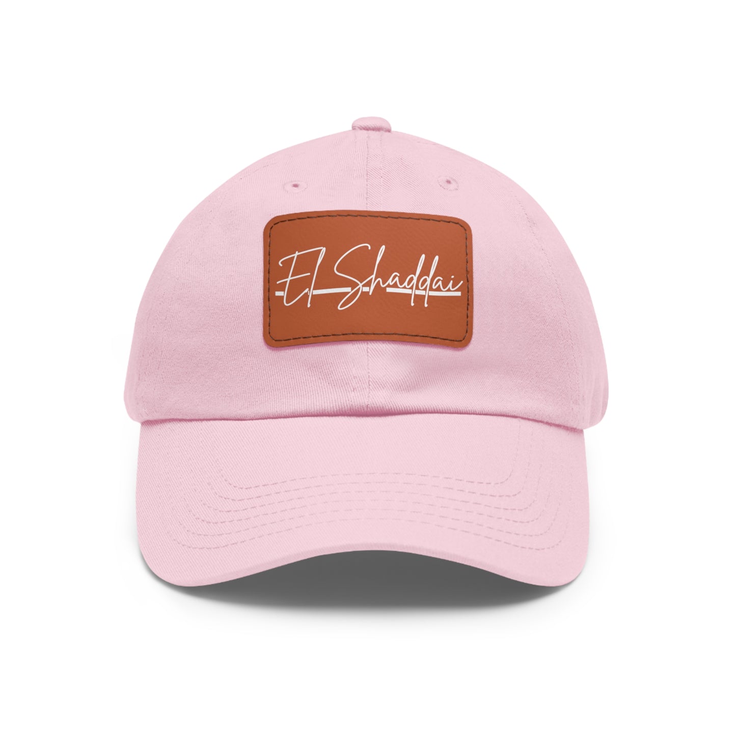 El Shaddai Faith-Based Dad Hat with Leather Patch | Unstructured | Bio-Washed Twill