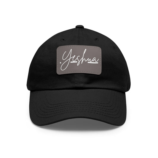 Yeshua Faith-Based Dad Hat with Leather Patch | Unstructured | Bio-Washed Twill