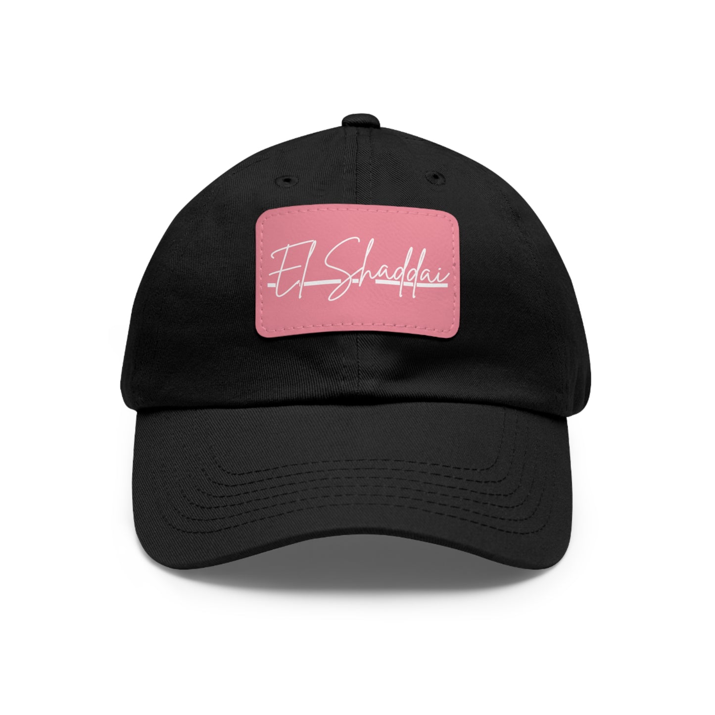 El Shaddai Faith-Based Dad Hat with Leather Patch | Unstructured | Bio-Washed Twill