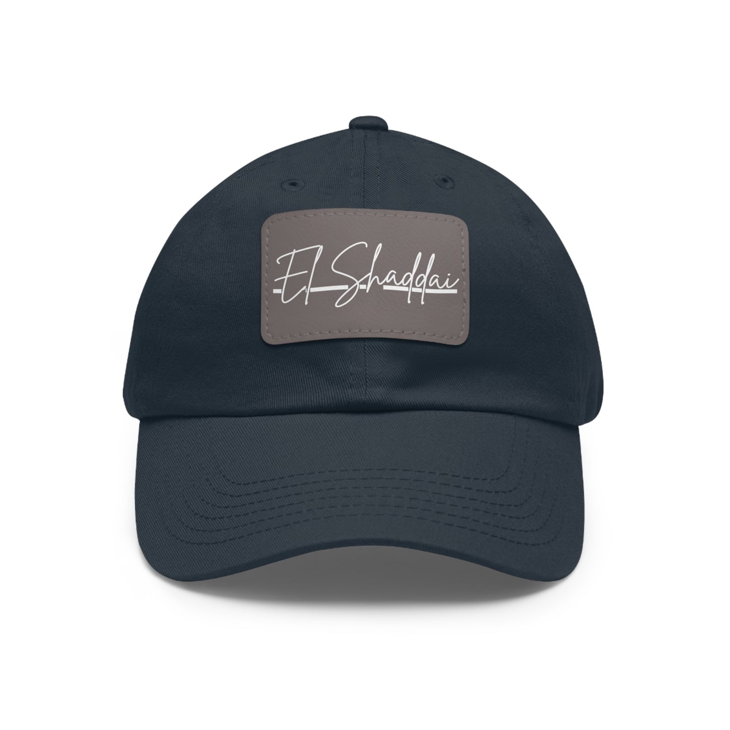 El Shaddai Faith-Based Dad Hat with Leather Patch | Unstructured | Bio-Washed Twill