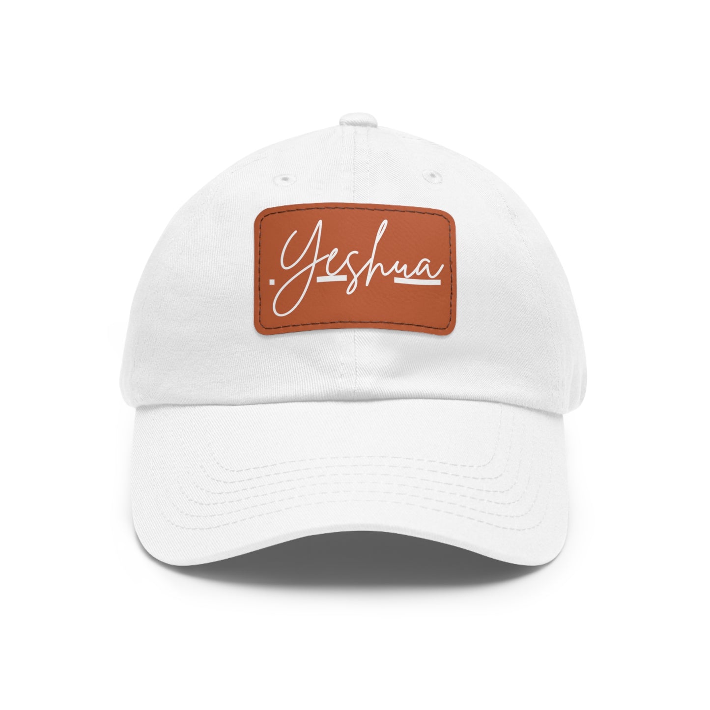 Yeshua Faith-Based Dad Hat with Leather Patch | Unstructured | Bio-Washed Twill