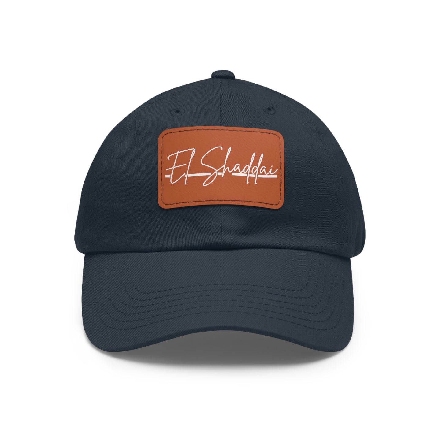 El Shaddai Faith-Based Dad Hat with Leather Patch | Unstructured | Bio-Washed Twill