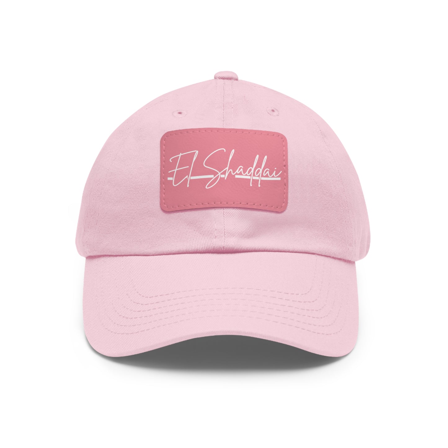 El Shaddai Faith-Based Dad Hat with Leather Patch | Unstructured | Bio-Washed Twill