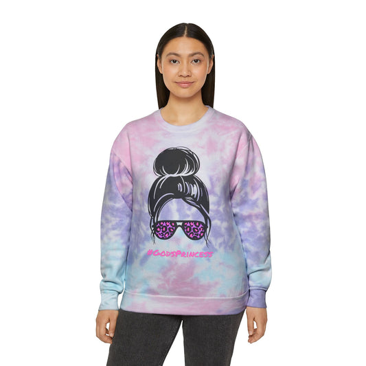 God's Princess Faith - Based Tie - Dye Sweatshirt | Hand - Dyed | 80% Cotton Blend - Heavenly Creations