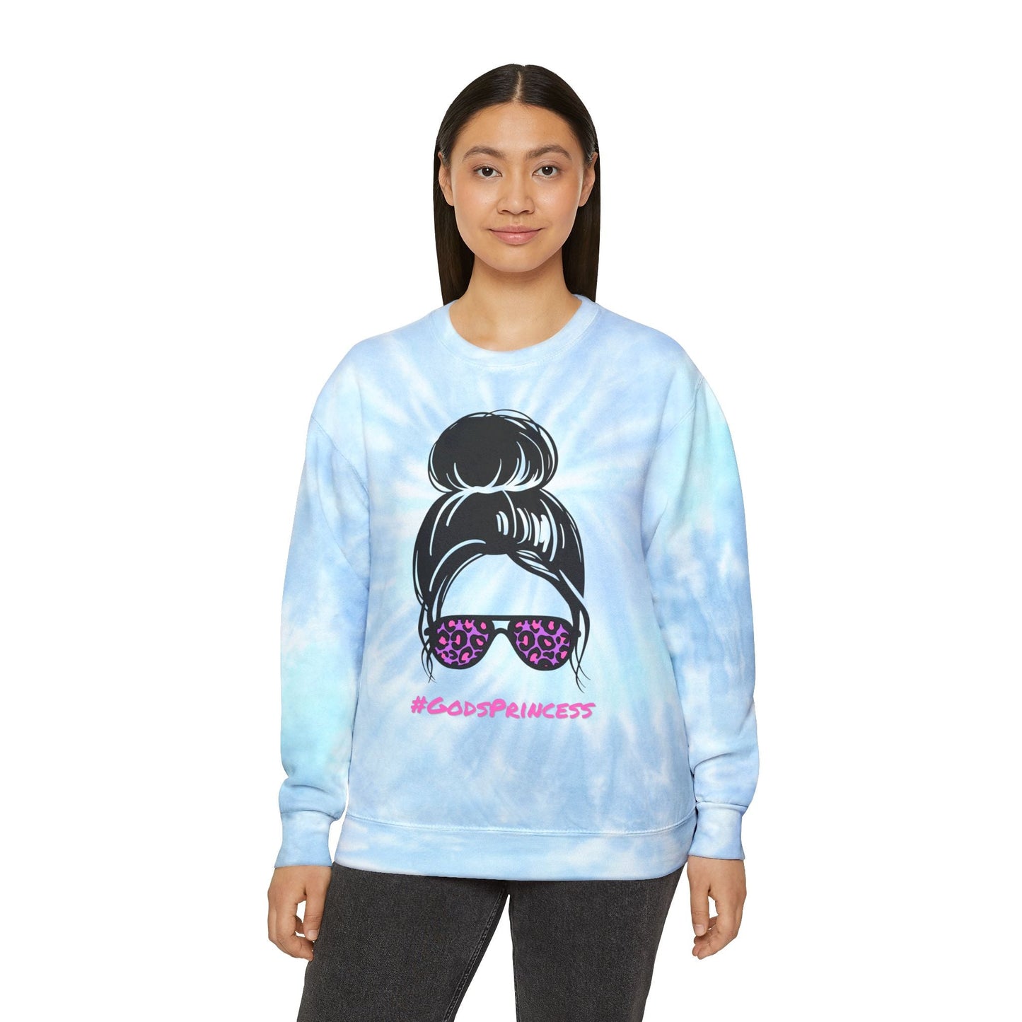 God's Princess Faith - Based Tie - Dye Sweatshirt | Hand - Dyed | 80% Cotton Blend - Heavenly Creations