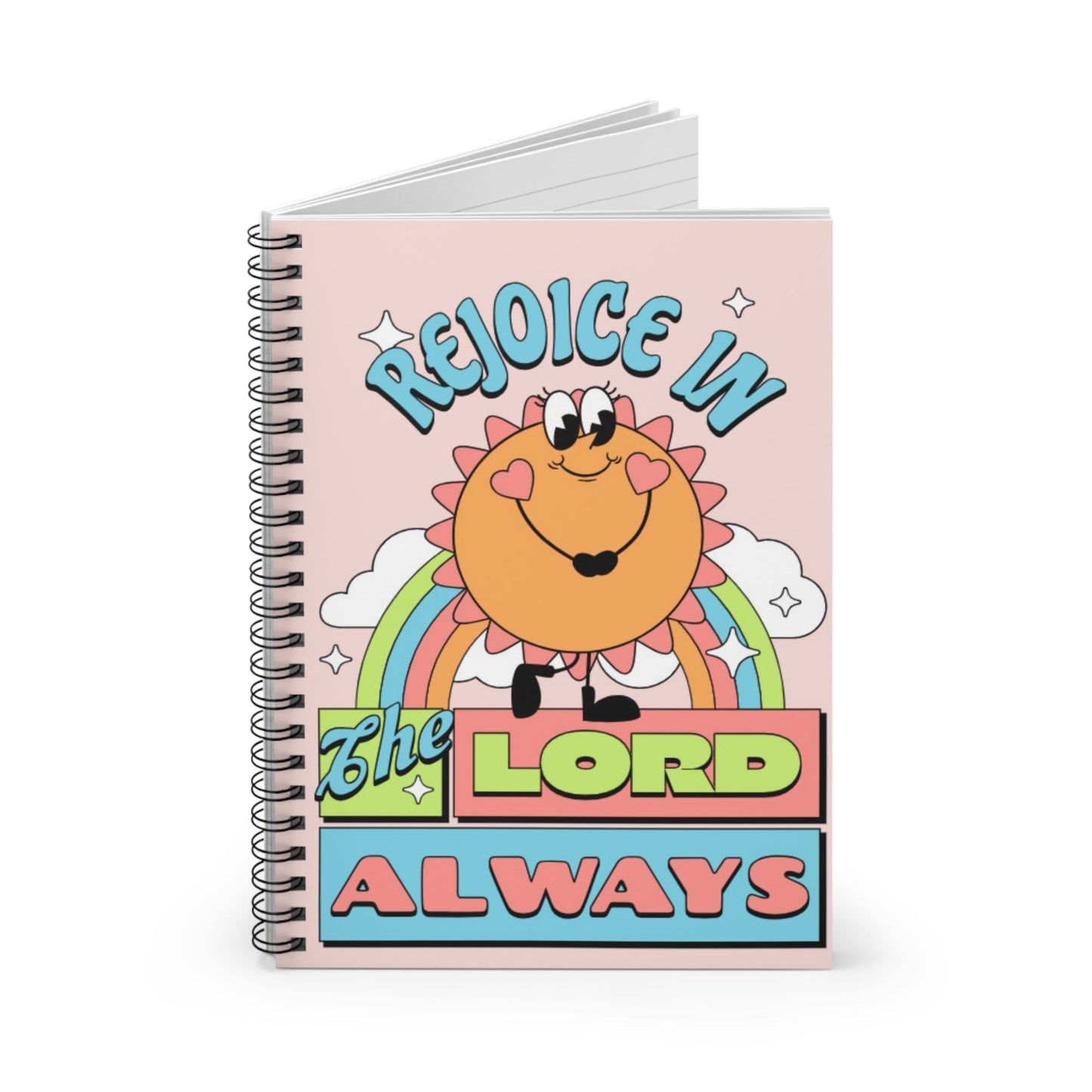 Rejoice in the Lord Spiral Notebook - Ruled Line - Heavenly Creations